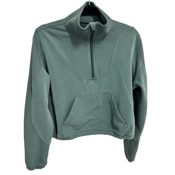 Lululemon Brushed Softstreme Half Zip Sweater in Storm Teal - Picture 2 of 5